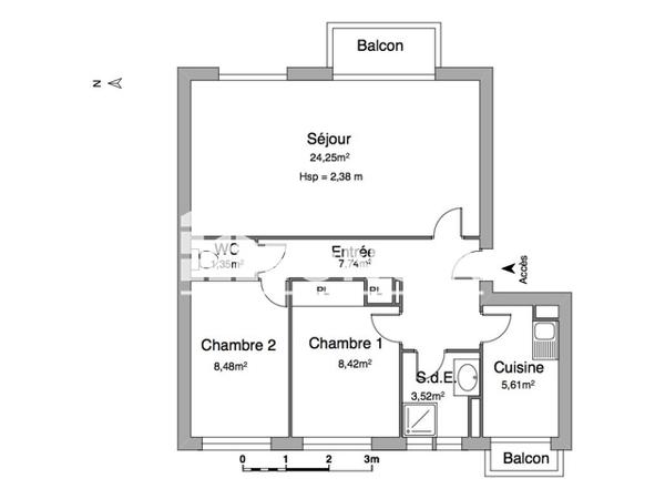 Location Appartement 3 pièces 59.38 m² - BATIMENT B Mont De Marsan 40000