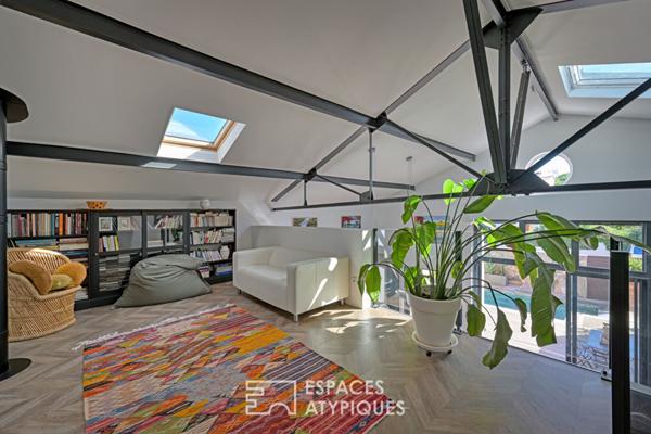 Loft familial rénové dans un ancien chai réhabilité avec piscine