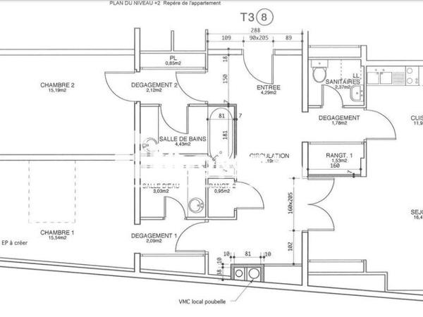 Location Appartement 3 pièces 93.45 m² - 25-27 RUE OCTAVE FEUILLET Nantes 44000