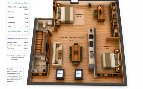 Appartement à vendre    2 pièces • 32 m2 Montreuil