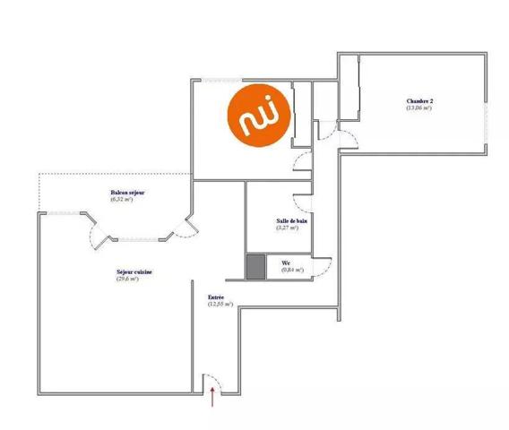 Appartement T3 - 69m² - Parking et cave