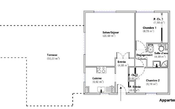 Appartement à vendre    3 pièces • 68 m2 Villeneuve-Loubet
