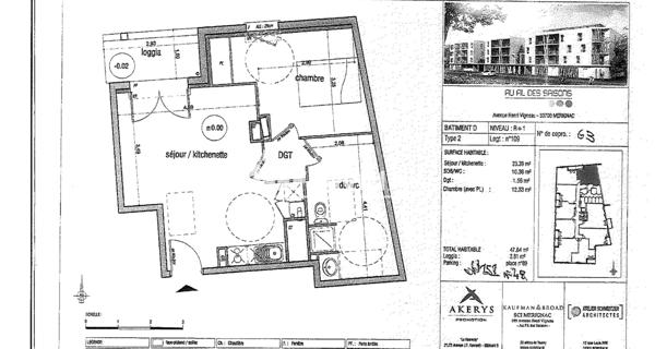 À vendre Appartement 2 pièces 47.64 m² - Mérignac 33700