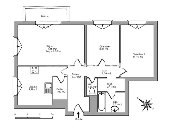 Location Maison 3 pièces 65.06 m² - 4 RUE DU NOYER Canohes 66680