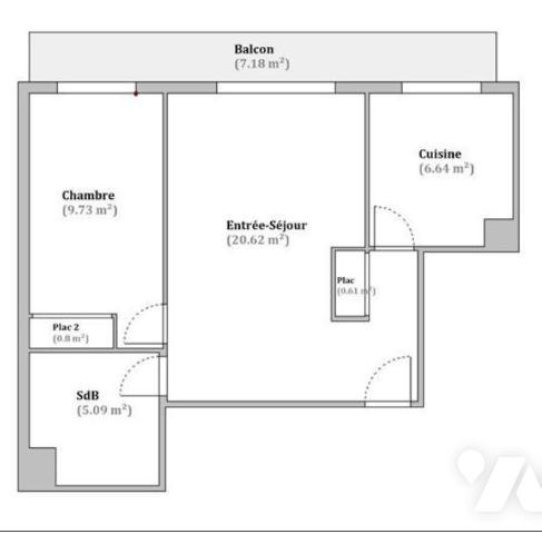 Sur la commune de MONTREUIL (93100) appartement de 2 pièces principales (cave et parking sous-sol)