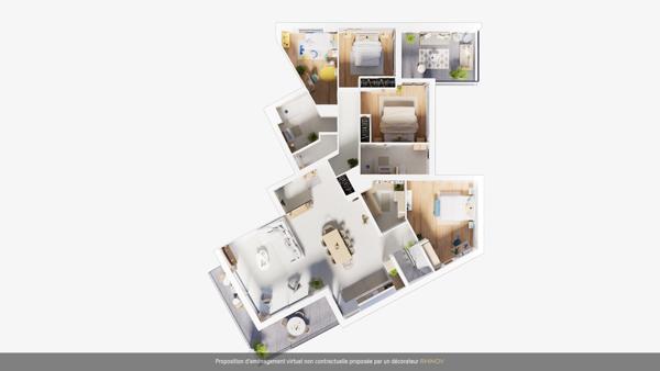 Superbe Appartement T5 avec rooftop - 3ème étage - 148.75m² - A 31- LA PALMYRE