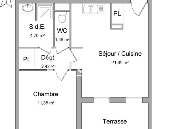 Location Appartement 2 pièces 42.61 m² - 171 BD PONT DE VIVAUX Marseille 13010