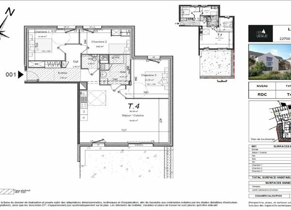 Appartement à vendre  4 pièces • 90,55 m2 Perros-Guirec
