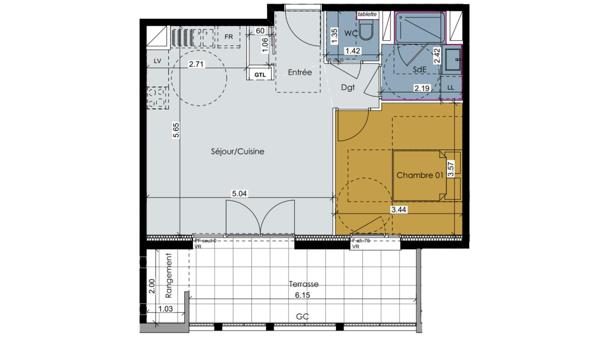 Appartement à vendre 2 pièces 48 m² Échirolles