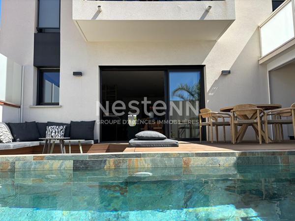 Canet en Roussillon - A VENDRE Villa contemporaine vue mer de 4 pièces avec jardin piscine et garage