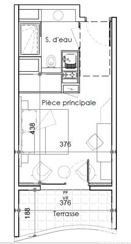 Location studio 24 m² Agde