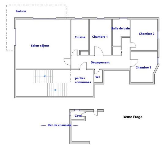 Millau (12100) Appartement de 82m² à rénover avec vue imprenable