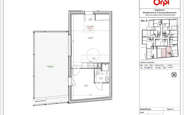 Appartement à vendre    2 pièces • 41,35 m2 Coulommiers