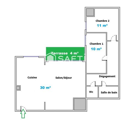 Issy les Moulineaux, Appartement 3 Pièces 61 m², 2 chambres