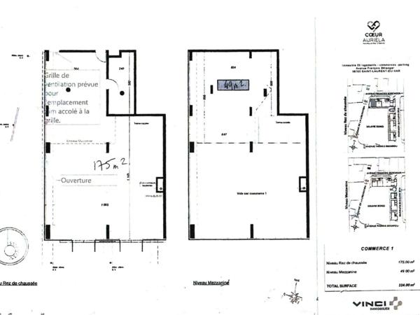 A louer, Local commercial de 175 m² avec Mezzanine, Square Benes, Saint Laurent du Var 06700, Alpes-Maritimes