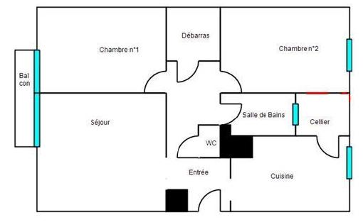 44400 REZE REZE CHATEAU - Appartement 3 pièces 62 m²