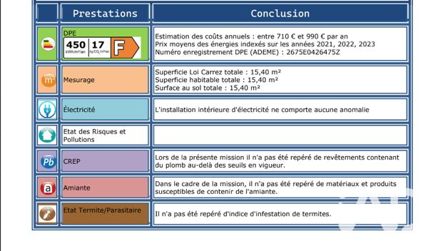 Studio à vendre 15 m² Paris 12