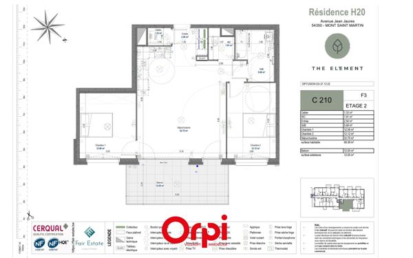Appartement à vendre    3 pièces •  Mont-Saint-Martin
