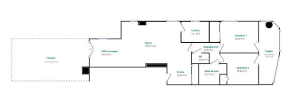 Appartement 4 pièces de 71 m² à Paris (75017)