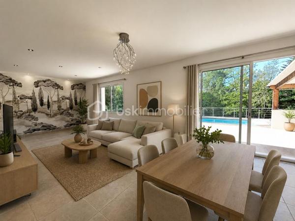Agréable maison de plain-pied, idéale pour une famille dans un environnement calme à proximité des commodités.
A l'extérieur, vous profiterez d'une agréable terrasse, d'une piscine équipée d'une pompe à chaleur parfaite pour prolonger les baignades dès les beaux jours. Le terrain est entièrement clôturé avec portail électrique.  
A l'intérieur la maison offre un salon chaleureux, une cuisine équipée, trois chambres avec espaces fonctionnels et pratiques, une salle de bain et une salle d'eau. Les WC sont alimentés par une cuve à eau.
La maison bénéficie d'un double vitrage PVC, d'un chauffage mixte associant bois et électricité. 
Un chalet de jardin avec électricité, une cave et un adoucisseur d'eau viennent compléter les prestations de ce bien. L'assainissement est assuré par une fosse septique.