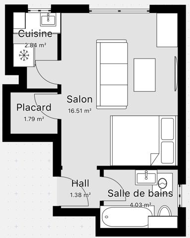 Appartement 1 pièce - 29 m²