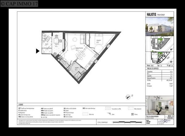 Appartement de 45,9 m² en vente à LA ROCHELLE