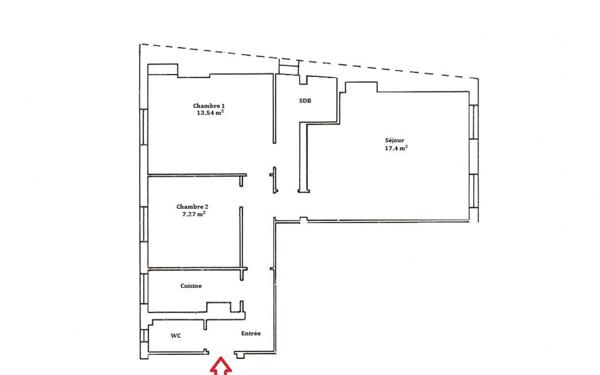 Appartement à vendre    3 pièces • 59,85 m2 Paris 6