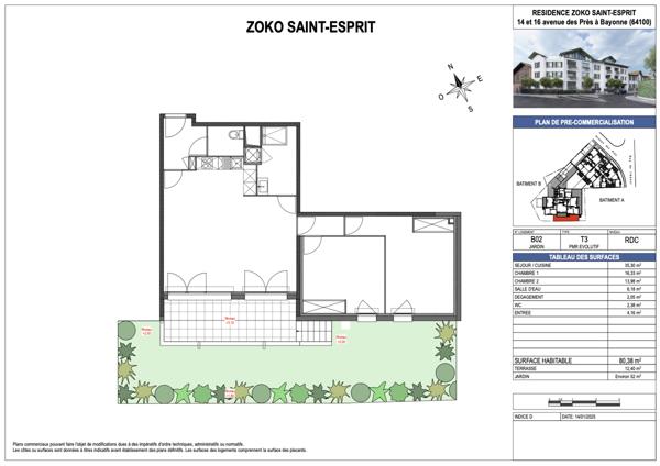 Appartement 3 pièces - 80 m²