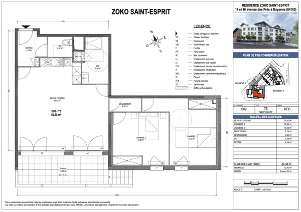 Appartement 3 pièces - 80 m²