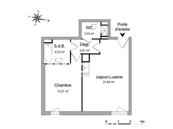 Location Appartement 2 pièces 44.62 m² - 5 BIS RUE DE LA GRANDE CEINTURE Argenteuil 95100