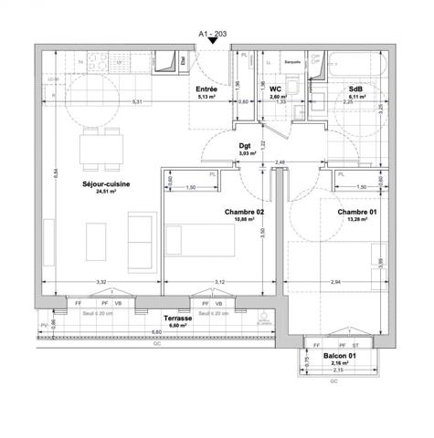 Appartement à vendre 3 pièces 65 m² La Rochelle