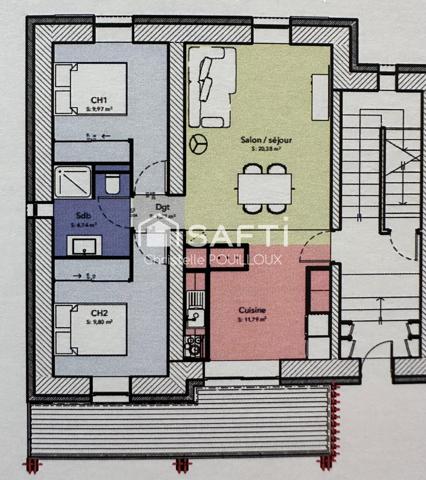 Appartement réhabilité haut de gamme, 2 chambres, terrasse, parking