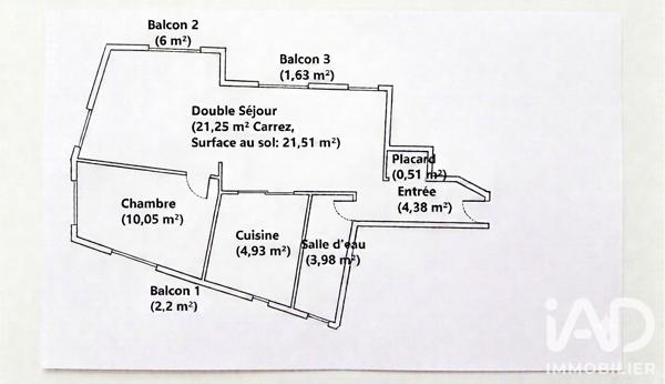 Appartement à vendre 2 pièces 45 m² Paris 15
