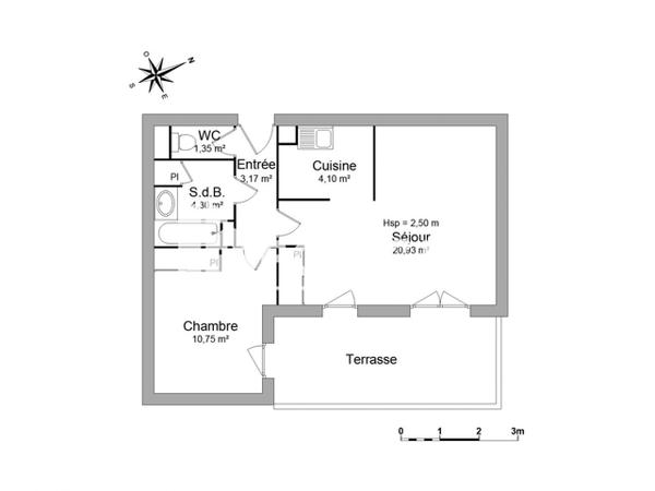 Location Appartement 2 pièces 44.6 m² - 75 RUE JEAN BAPTISTE CHIARINY Nimes 30900