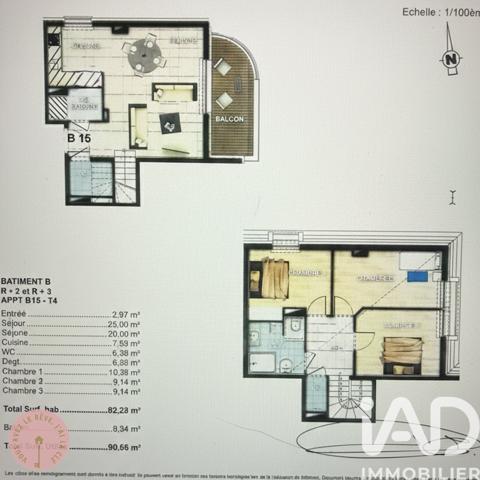 Appartement à vendre 4 pièces 85 m² Yutz