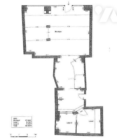 Boutique + local commercial Rue de Richelieu VIDE