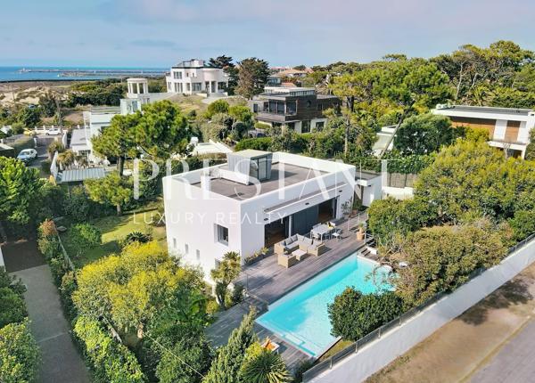 Villa d’architecte de 240 m² à Chiberta, vue mer depuis le toit-terrasse, ANGLET