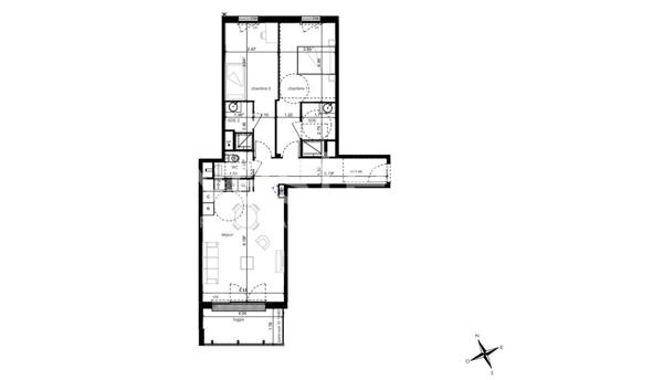 Appartement neuf - 3 pièces - 72m² - Notre Dame De Bondeville