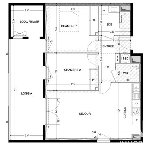Appartement à vendre 3 pièces 61 m² Agde