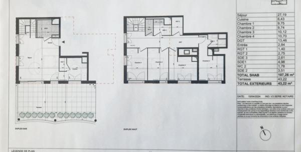Appartement à BORDEAUX, 33800 - 5 pièces 107m²