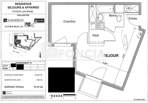 À vendre Appartement 2 pièces 35.69 m² - Thonon-les-bains 74200
