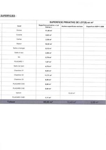 Appartement 3 chambres 95 m2 Lycée international