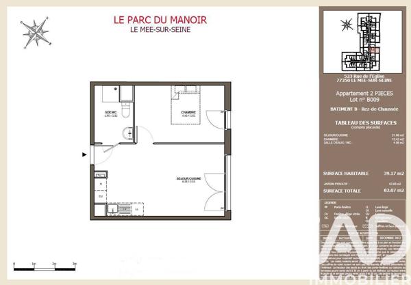 Appartement à vendre 2 pièces 39 m² Le Mée-sur-Seine