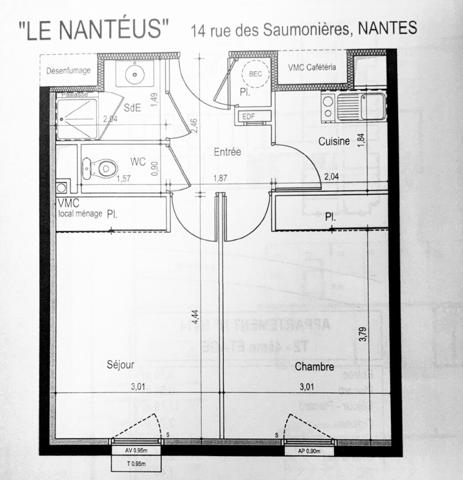 Appartement Nantes 2 pièce(s) 38,5 m2