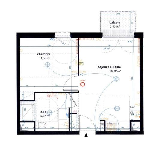 Appartement de 37,57 m²