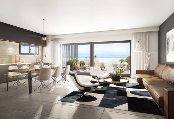 Appartement à vendre 4 pièces Attique Traversant avec Vue Imprenable sur le Lac Léman EVIAN LES BAINS (74)