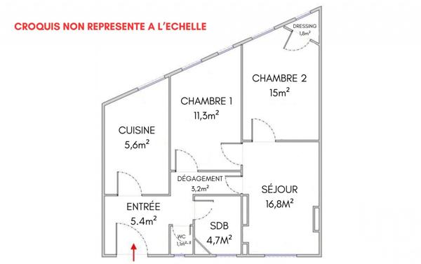 Appartement 3 pièces de 65 m² à Vincennes (94300)