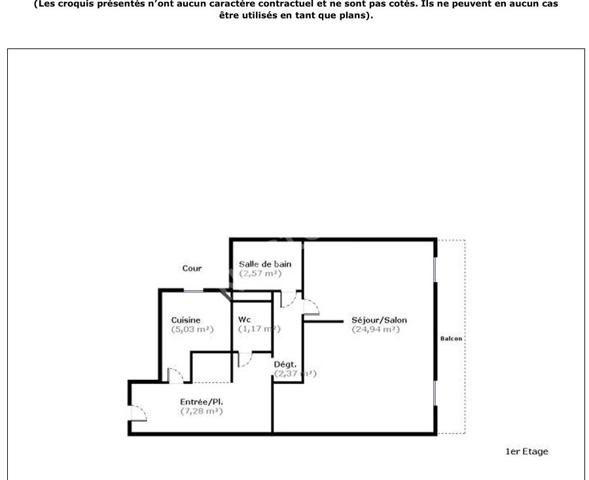Appartement calme et lumineux deux pièces à vendre à Paris avec balcon et cave