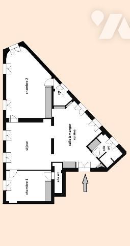 Appartement traversant de 98 m² – 2 chambres – Charme de l’ancien – Rue La fayette