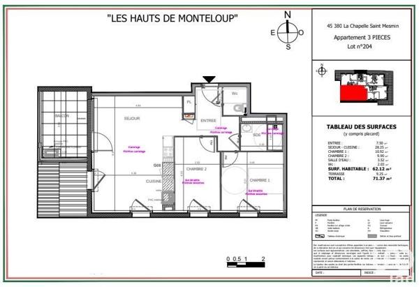 Appartement 3 pièces de 62 m² à La Chapelle-Saint-Mesmin (45380)